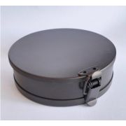 Форма КРУГЛАЯ с крышкой на замке для выпечки круассанов с начинкой черная сталь + тефлон.100 /h30мм